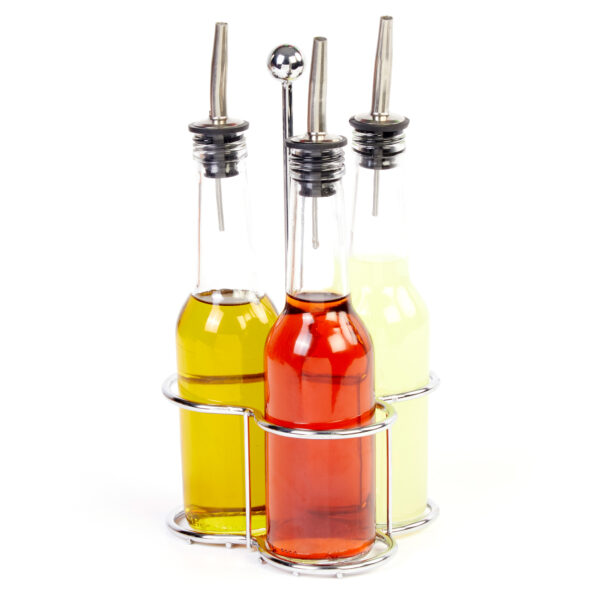 Groovy Triple Oil Bottle Set Round