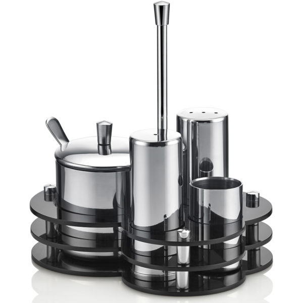 Groovy Quadruple Salt Shaker Spice Set with Stand GRV-32