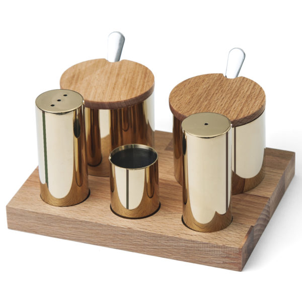 Groovy Five Piece Salt Shaker-Spice Shaker Set GRV-49-GOLD