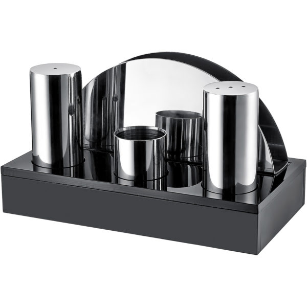 Groovy Quadruple Salt Shaker Napkin Holder Set Glossy&Matte GRV-52