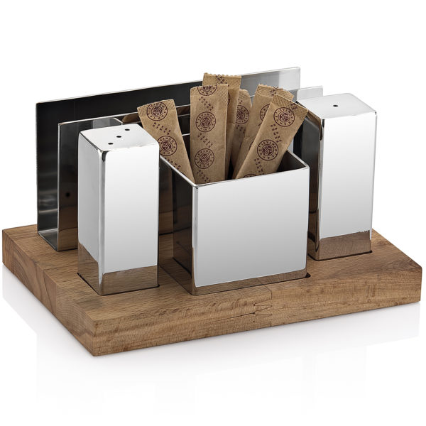 Groovy Dörtlü Kare Tuzluk Takımı Parlak&Mat GRV-64