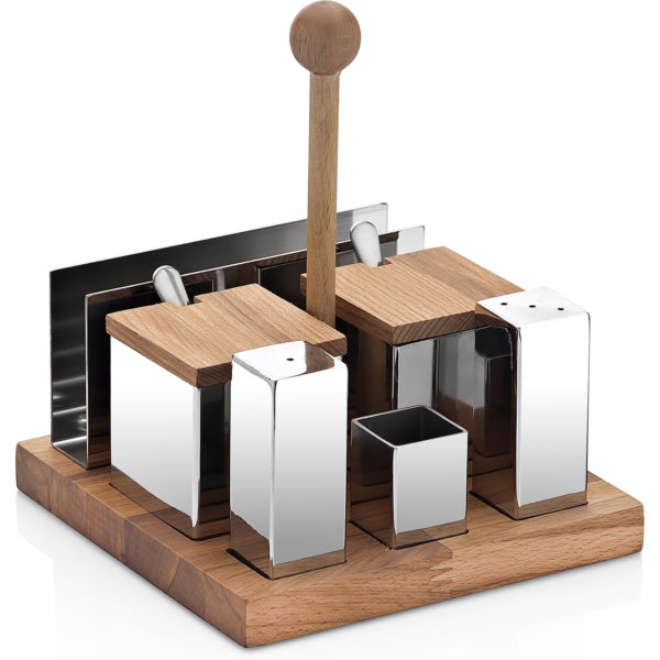 Groovy Set of Six Square Salt Shakers and Spices Glossy & Matte GRV-69