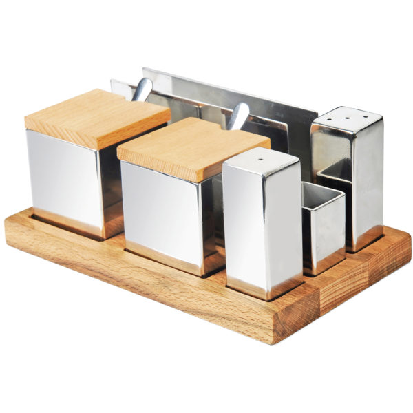 Groovy Six Piece Square Salt Shaker-Spice Shaker Set Glossy&Matte GRV-95