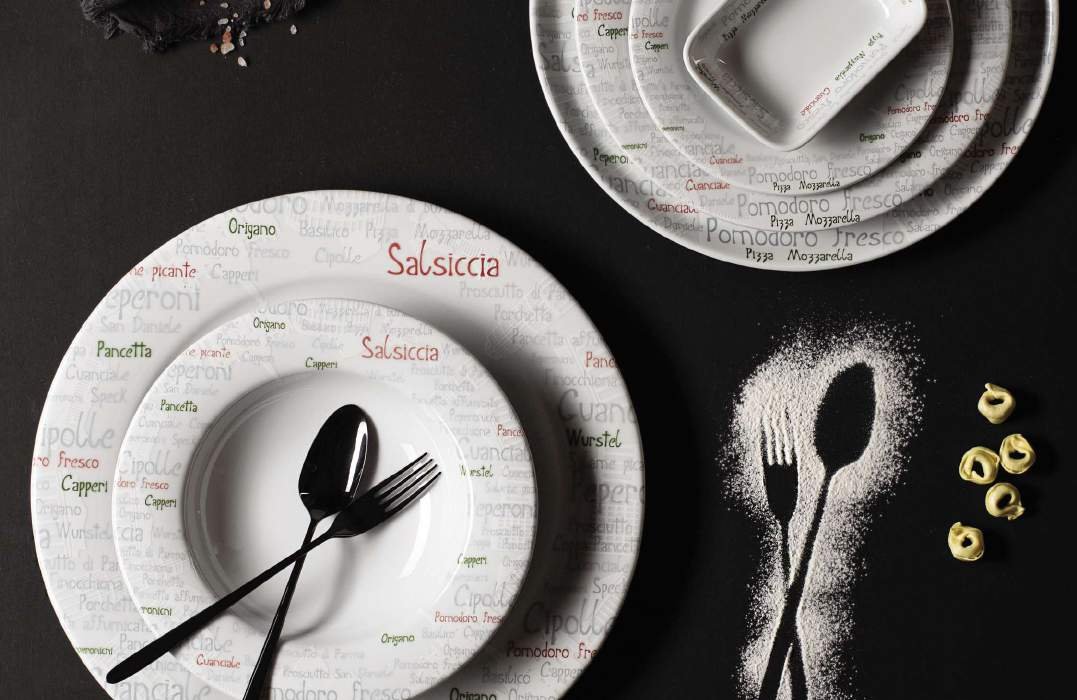 Porland Italy Flat Plate 30cm 6 Pieces - Styled