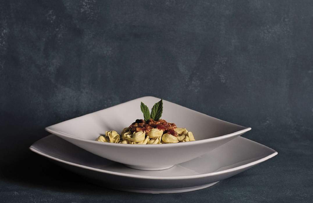 Porland Lotus White Bowl Plate 29cm 2 Pieces - Styled