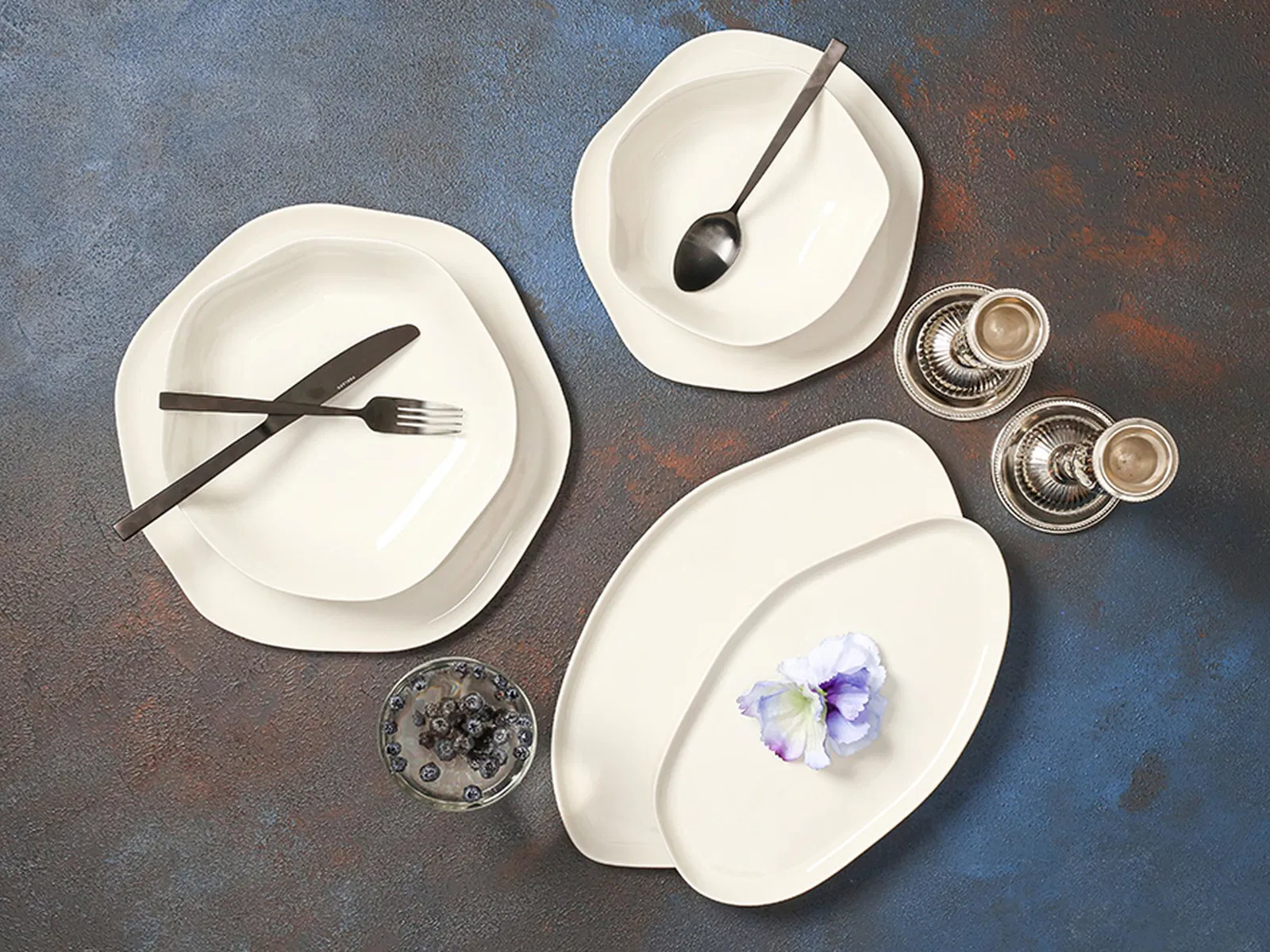 Porland Pure Seasons Beige Deep Plate 21cm 6 pieces - Styled