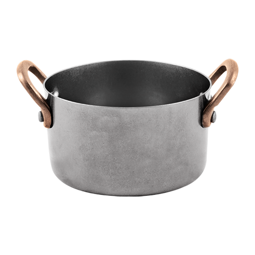 Bonna Antique Mini Sauce Pan -  with 2 Side Brass Handles - 7.8 x 4.5 cm 200 ml 7.8 cm porcelain tableware