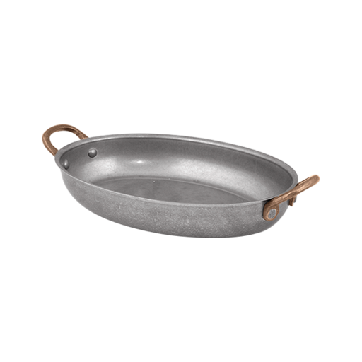 Bonna Antique Oval Fry Pan with 2 Side Brass Handles -16.5 x 12.5 cm - 350 ml 16.5 cm porcelain tableware