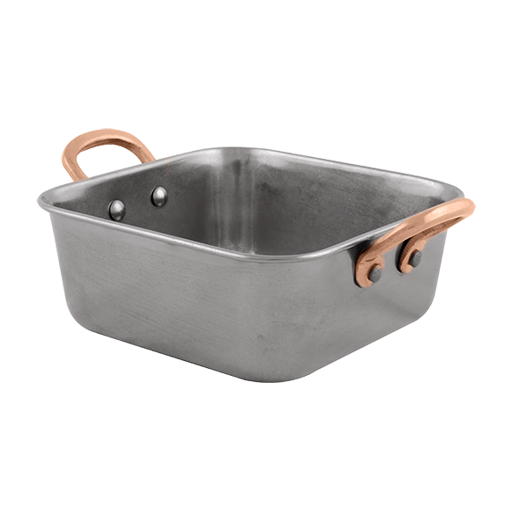 Bonna Antique Roaster Square-Small with 2 side Brass Handles11.5x4.75 cm-400ml 11.5 cm porcelain tableware