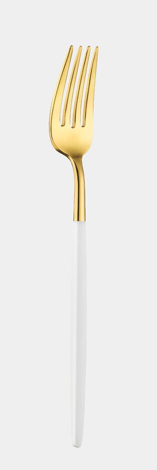 Batta Washabi Series White Gold Shiny 1 Person 3 Piece Dinner Fork Knife Spoon Set - Styled