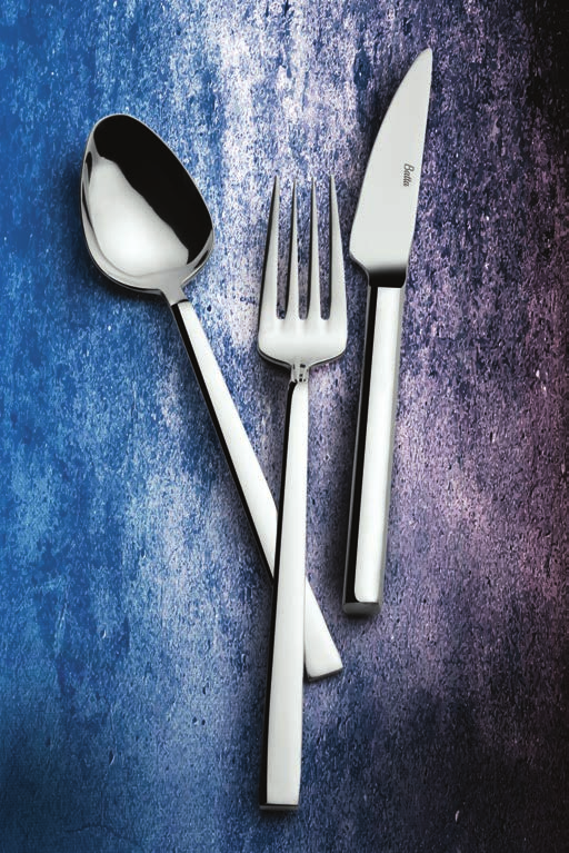 Batta Mahila 5600 Titanium Matte Gold 84 Piece Cutlery Set - Styled