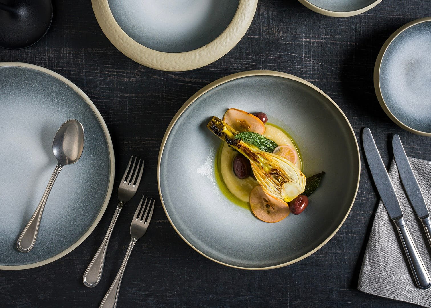 Bonna Crater Bowl 22 cm 22 cm porcelain tableware