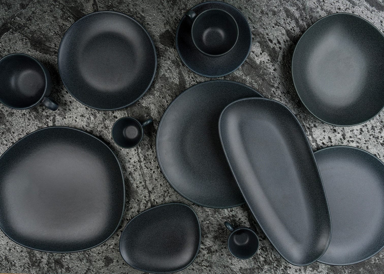 Bonna Graphite Vago Oval Plate 15*8.5 cm  140 cc 15 cm porcelain tableware