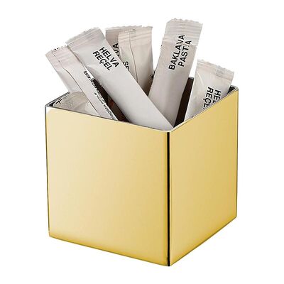 Groovy Square Stick Sugar Bowl Gold GRV-54-GOLD