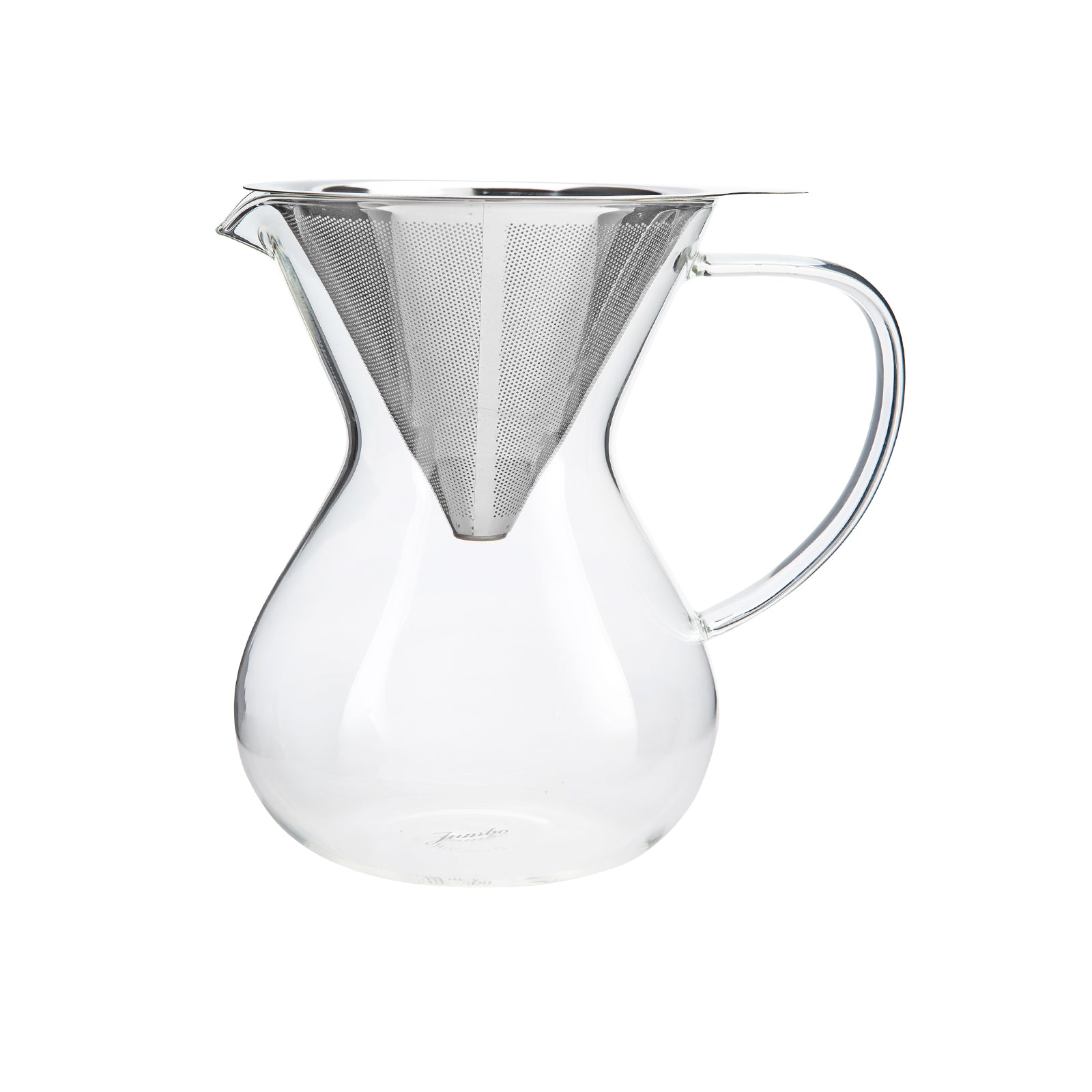 Jumbo Glory Glass Coffee Brewer with Steel Strainer (850ml) - Styled