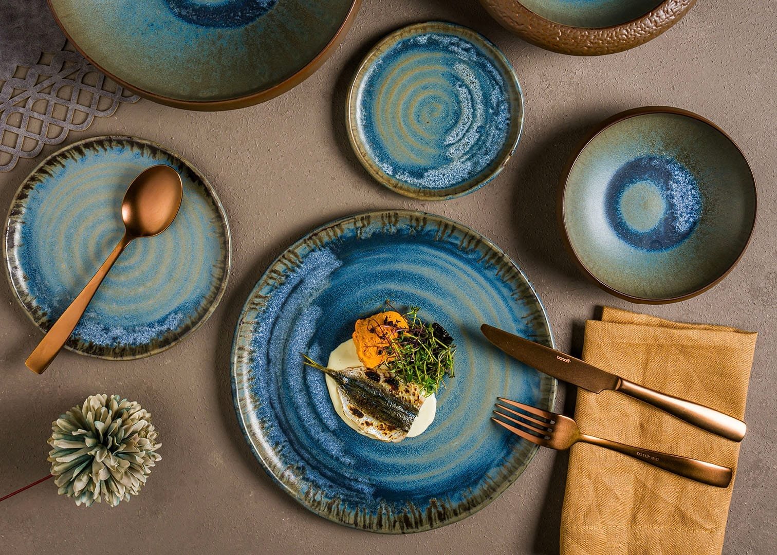 Bonna Lagoon Ocean Deep Plate 21 cm * 21 cm porcelain tableware