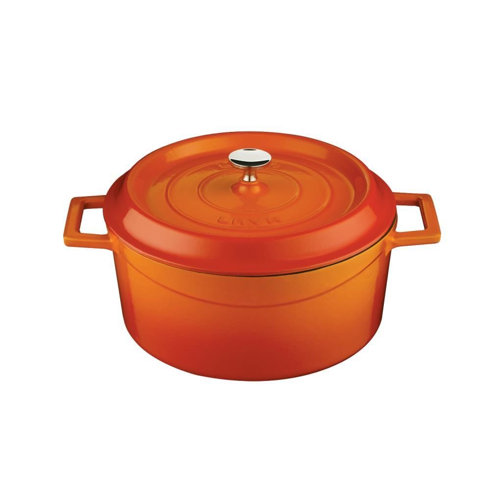 Lava Cast Iron Pot - Orange 28 cm - 6.8 Lt