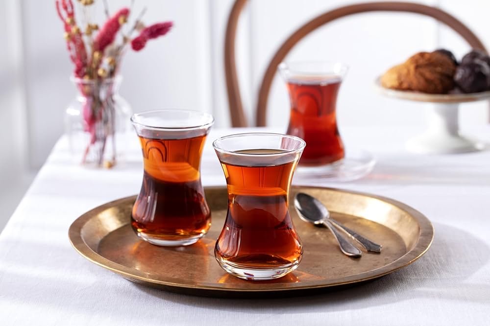 Pasabahce İncebelli Patterned Tea Glass 125cc tempered glass