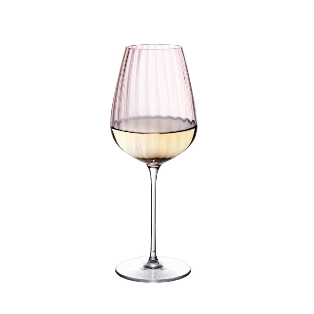 Round Up Dusty Rose White Wine Glass Set of 2 - Styled