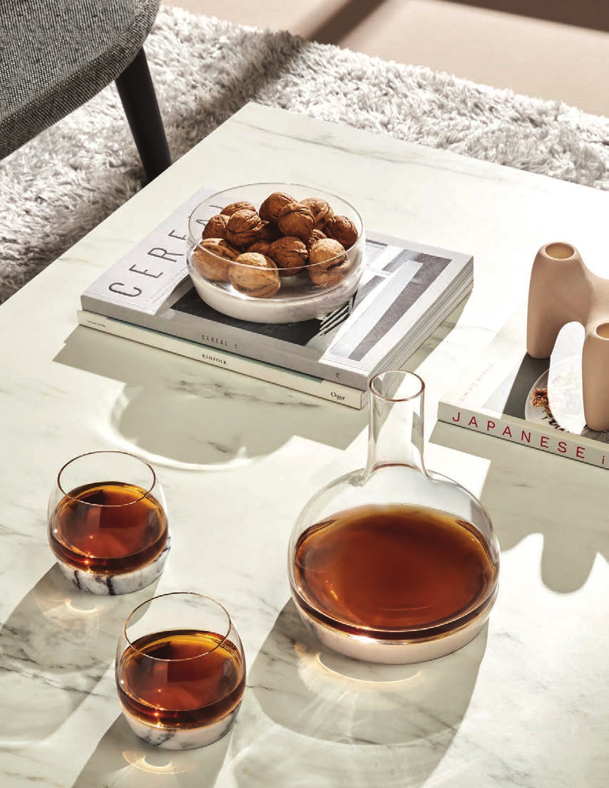 Chill Whiskey Glass with Marble Base - Styled