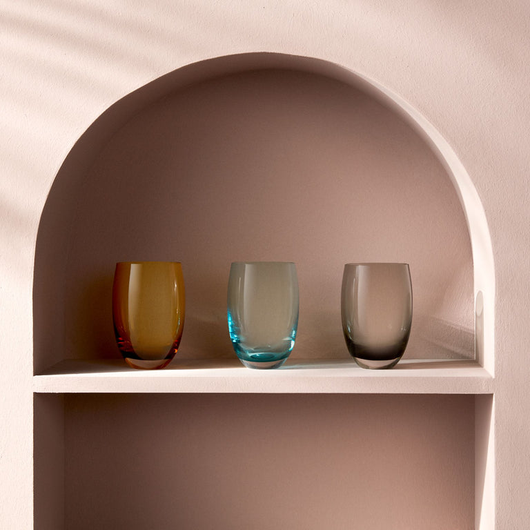 Colored O Set of 4 Water Glasses - Styled