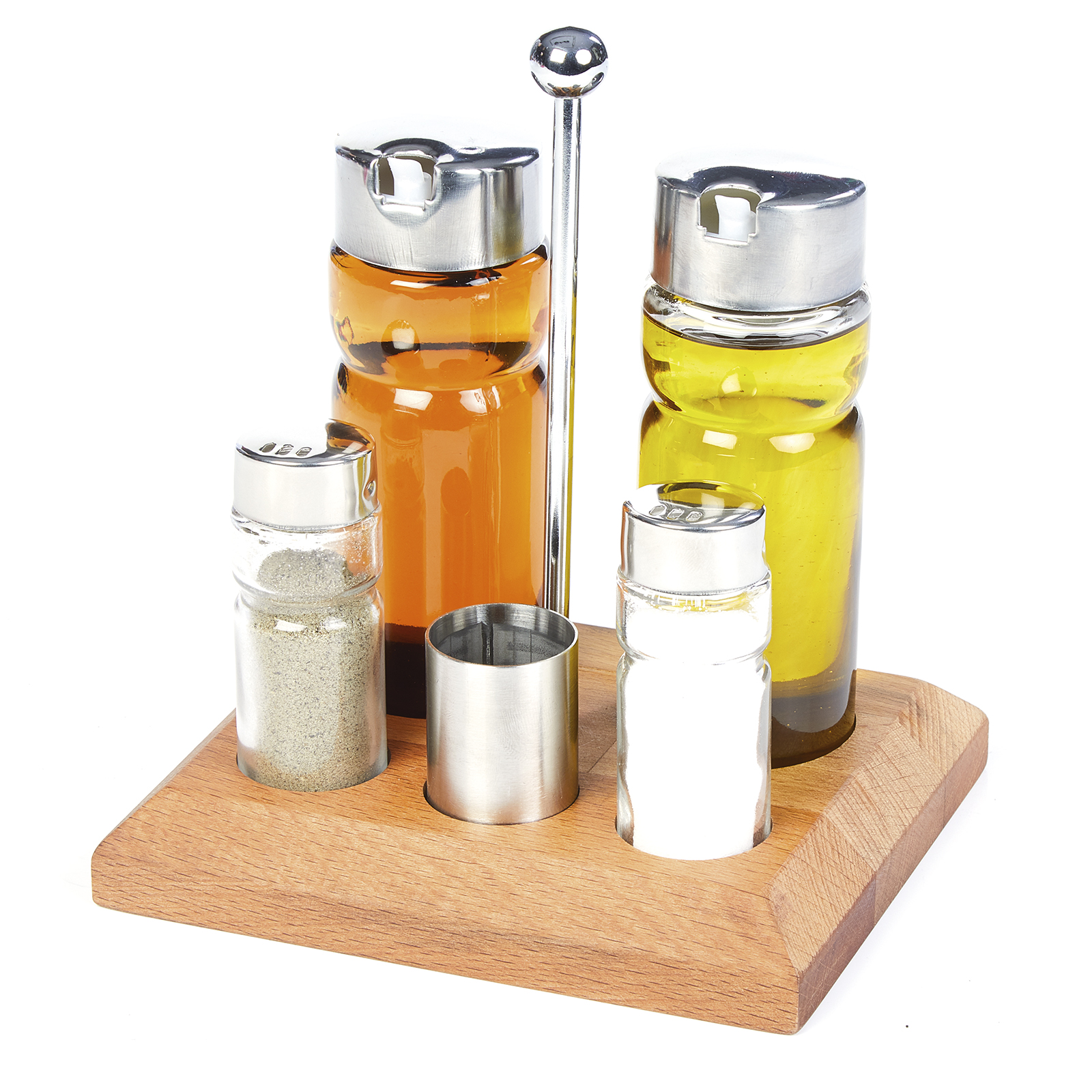 Groovy Five Piece Salt Shaker Oil Shaker Set
