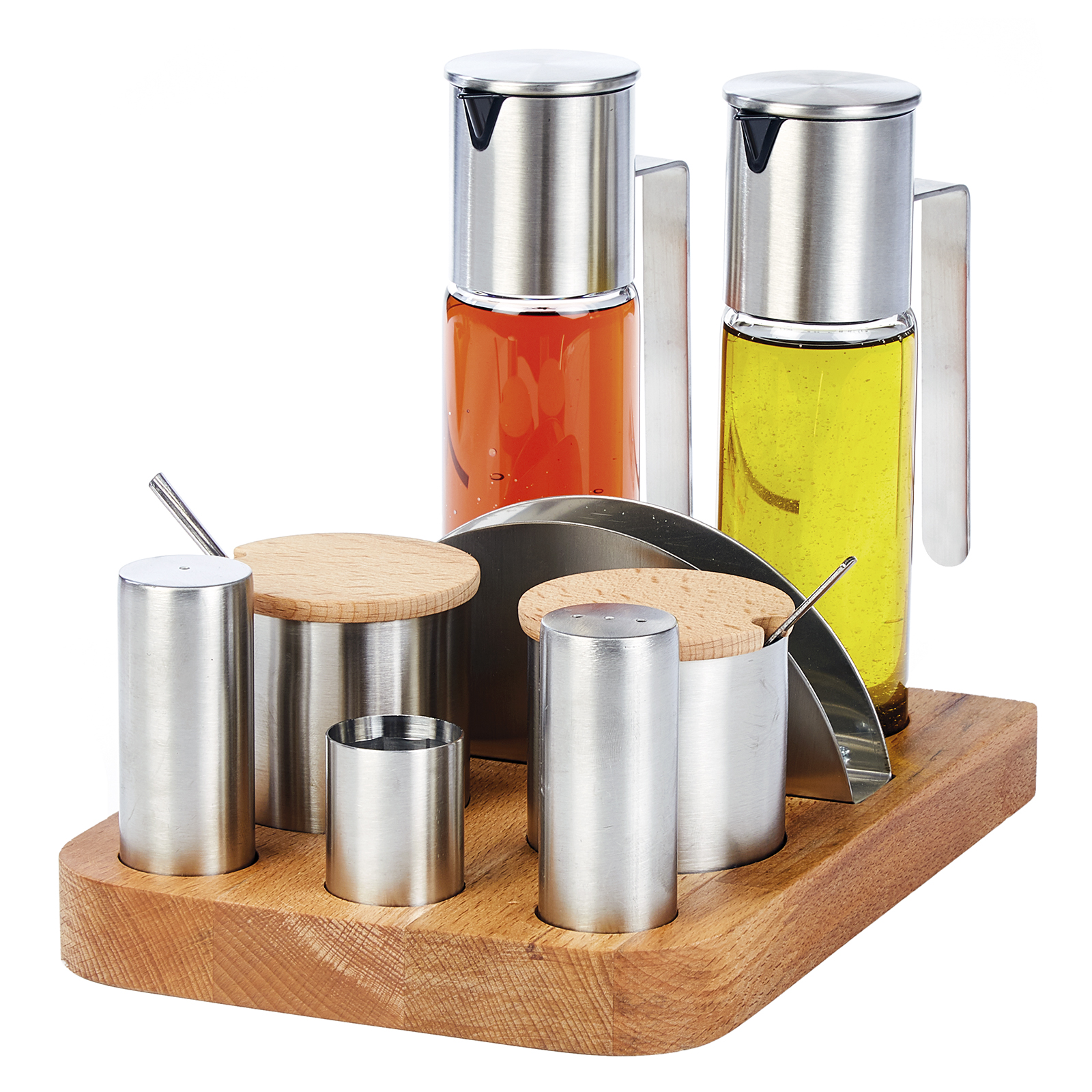 Groovy 8 Piece Salt Shaker Spice Oil Shaker Set