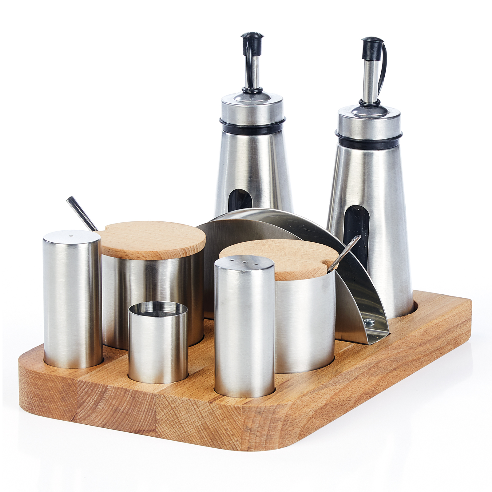 Groovy 8 Piece Salt Shaker Spice Oil Shaker Set