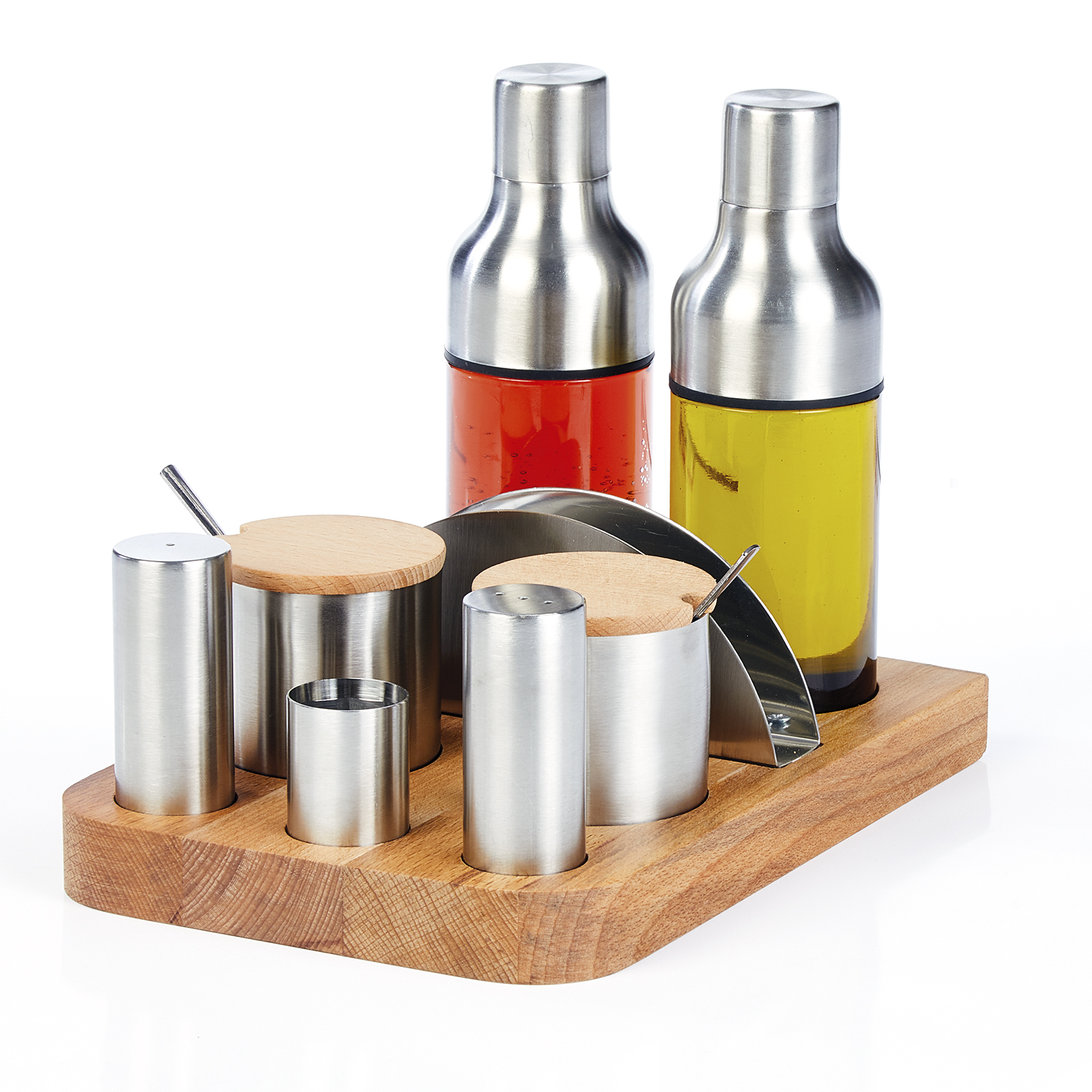 Groovy 8 Piece Salt Shaker Spice Oil Shaker Set