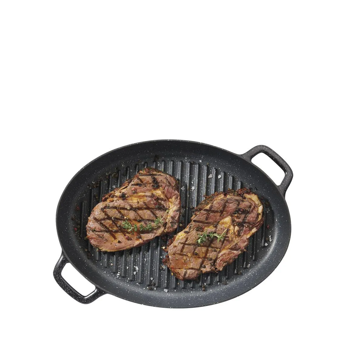 Korkmaz Gusto Volcanite 35x25 cm Two Handle Oval Pan A1374 - Styled