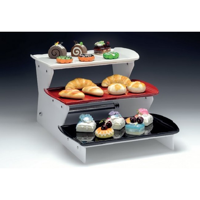 Alkan 2-Tier Melamine & Metal Display Stand Melamine for hospitality & OS&E