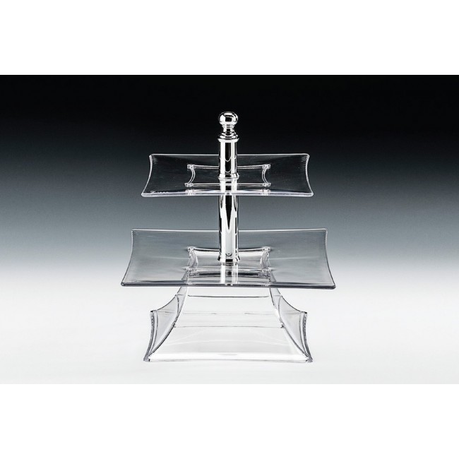 Alkan 2-Tier Square Buffet Stand - Black 24cm High for hospitality & OS&E