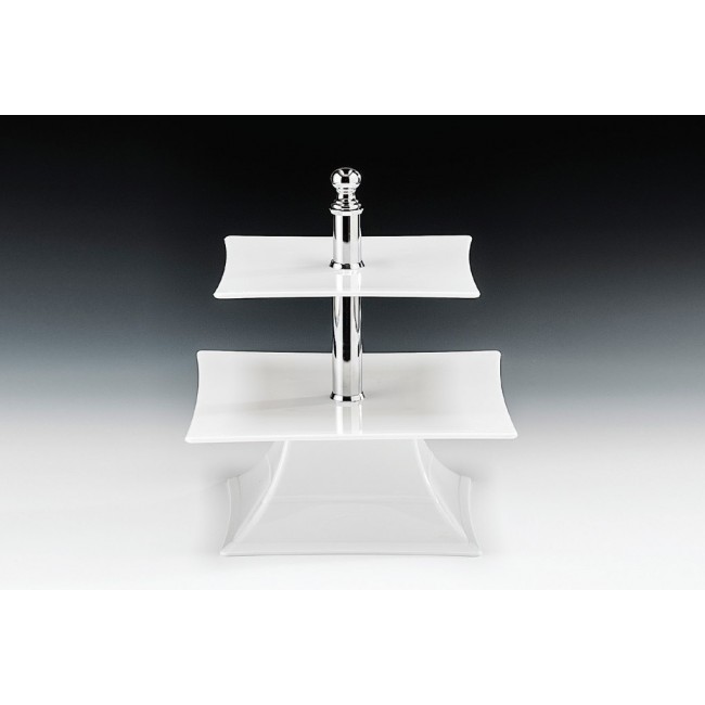 Alkan 2-Tier Square Buffet Stand - Clear 24cm High for hospitality & OS&E