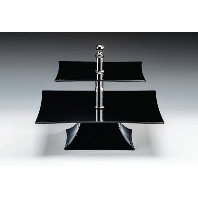 Alkan 2-Tier Square Buffet Stand - White 29cm High for hospitality & OS&E