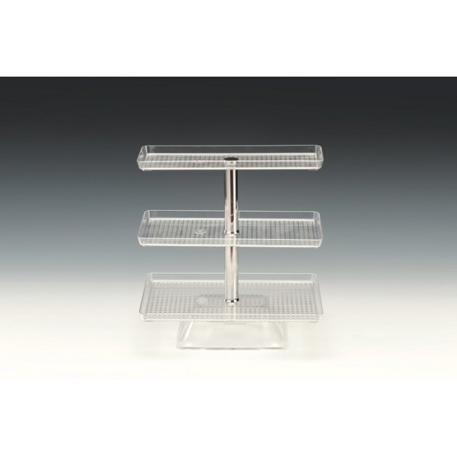 Alkan 3-Tier Buffet Stand with Polycarbonate Trays 47.5cm High Polycarbonate for hospitality & OS&E