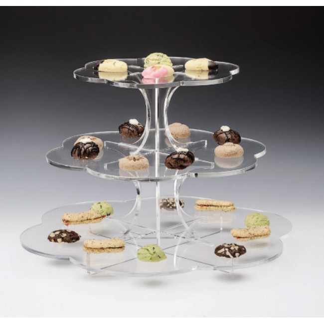 Alkan 3-Tier Daisy-Shaped Acrylic Display Stand Acrylic for hospitality & OS&E