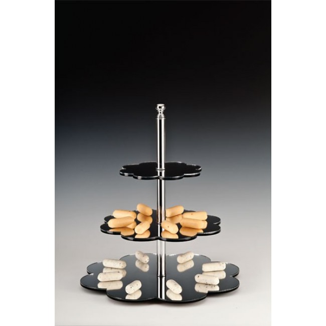 Alkan 3-Tier Daisy-Shaped Mirrored Display Stand for hospitality & OS&E