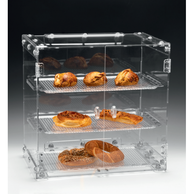 Alkan 3-Tier Display Stand with Polycarbonate Trays 46cm High Polycarbonate for hospitality & OS&E