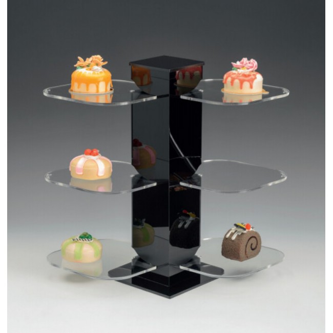 Alkan 3-Tier Round Acrylic Display Stand 40cm High Acrylic for hospitality & OS&E