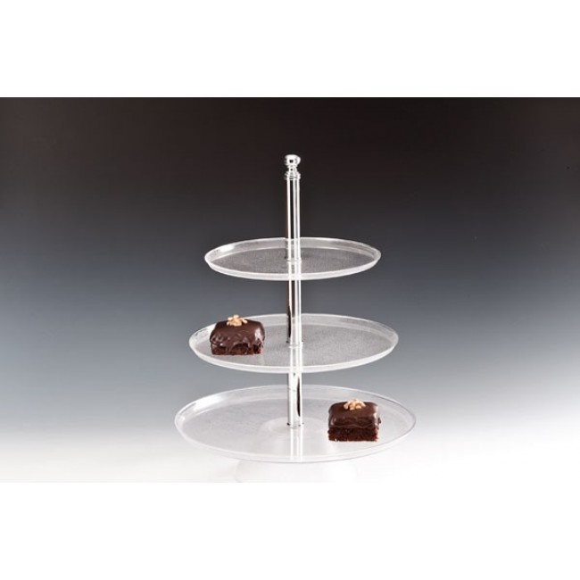 Alkan 3-Tier Round Buffet Stand - Black 50cm for hospitality & OS&E