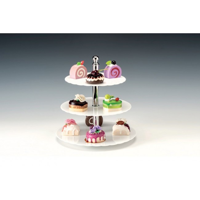 Alkan 3-Tier Round Buffet Stand - Clear 31cm High for hospitality & OS&E