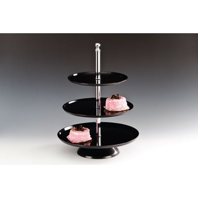 Alkan 3-Tier Round Buffet Stand - White 50cm for hospitality & OS&E