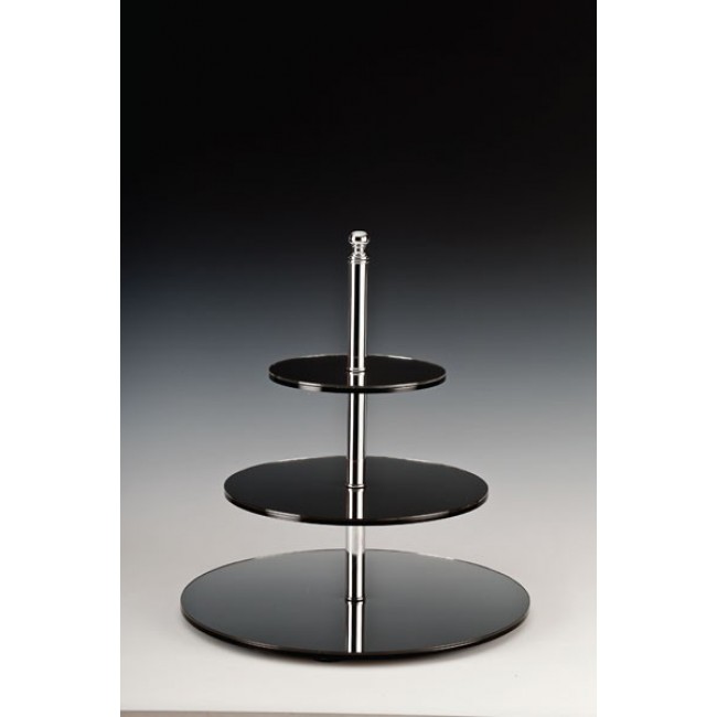 Alkan 3-Tier Round Mirrored Display Stand for hospitality & OS&E