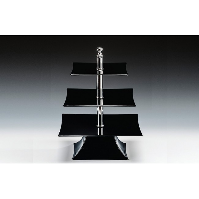 Alkan 3-Tier Square Buffet Stand - White 39cm High for hospitality & OS&E