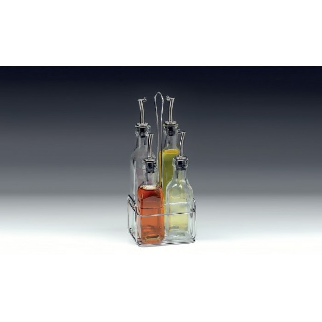 Alkan 4-Piece Condiment Set with Caddy for hospitality & OS&E