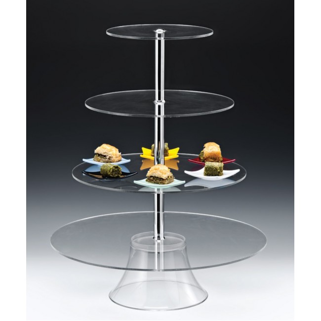 Alkan 4-Tier Acrylic Display Stand 62cm High Acrylic for hospitality & OS&E