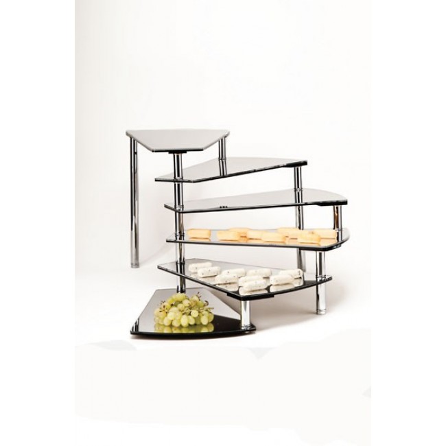 Alkan 6-Tier Mirrored "Captain's Ladder" Display Stand for hospitality & OS&E