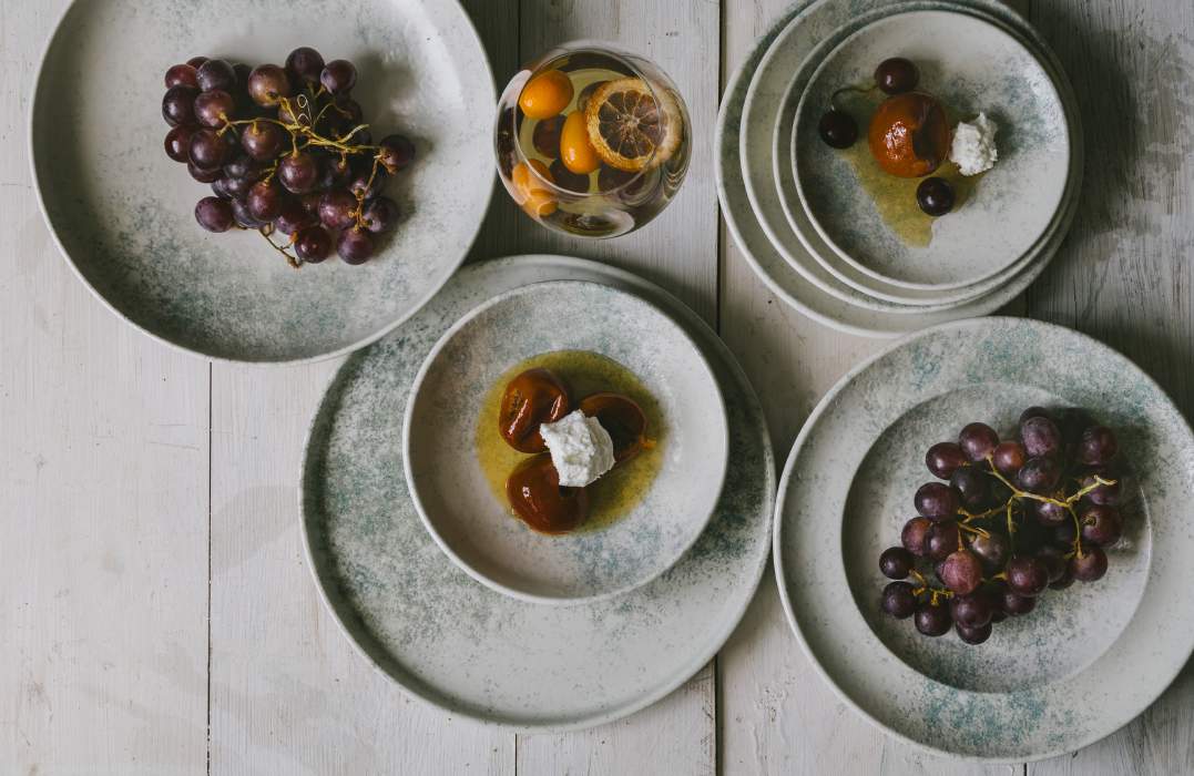 Smoky Matte Blue Bowl 16 cm - Styled