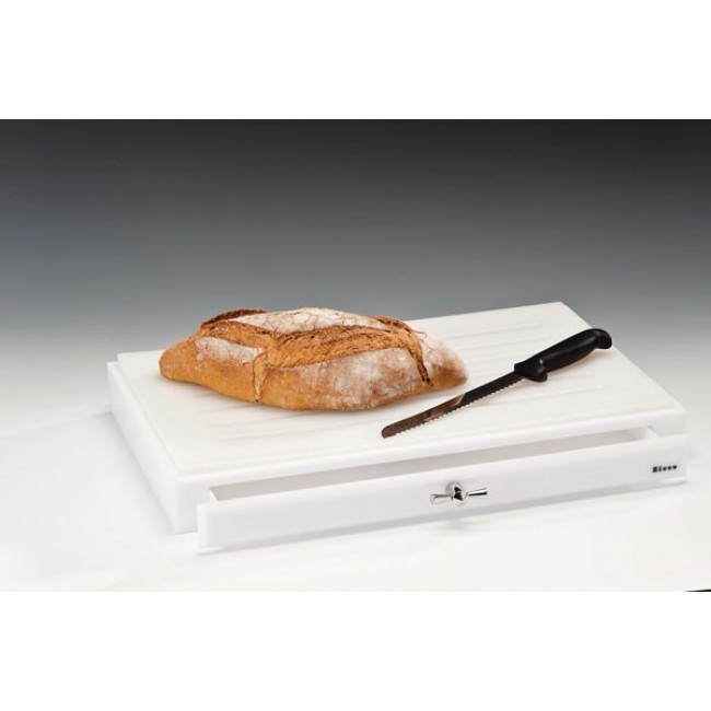 Alkan Acrylic Bread Board with Crumb Catcher - Black Acrylic for hospitality & OS&E