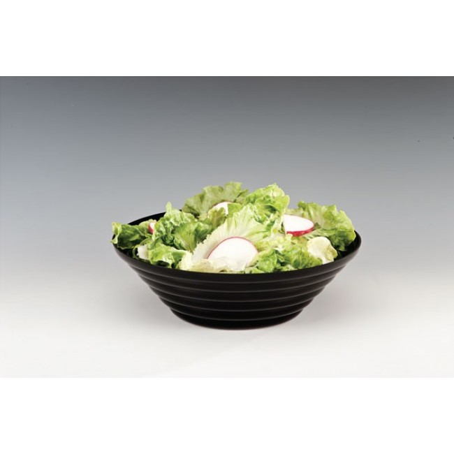 Alkan Acrylic "Cracked Ice" Display Bowl - Black 34cm Acrylic for hospitality & OS&E